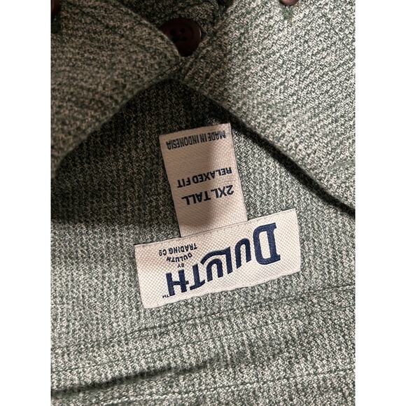 Duluth Trading Mens Free Swinging Twist Shirt 2XL Tall Green Relaxed Fit - Picture 3 of 7